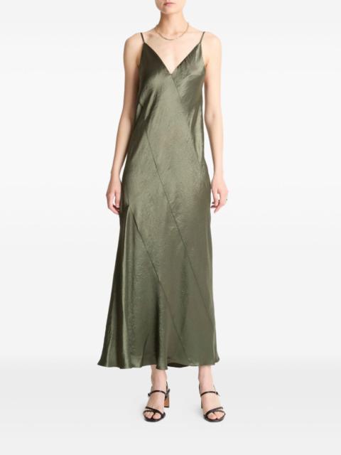 Vince panelled bias slip midi dress