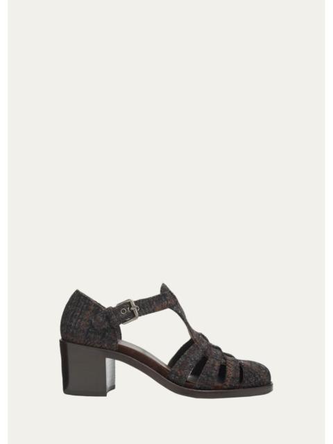 Church's 50mm Kelsey Plaid Tweed Fisherman Sandals
