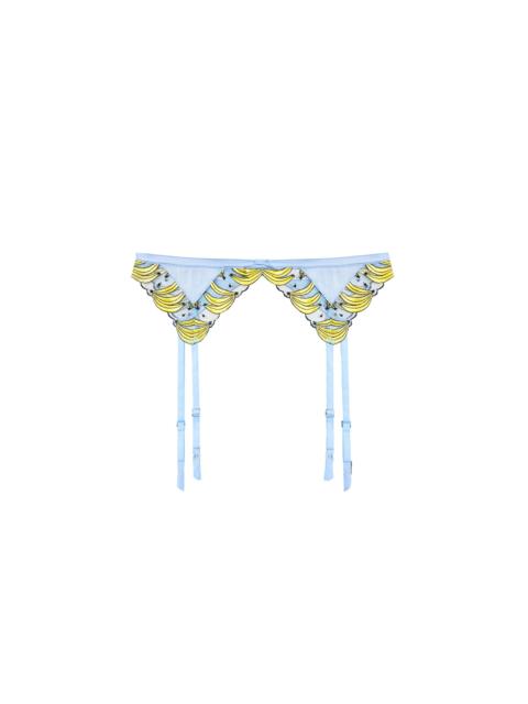 Fleur du Mal Banana Embroidery Garter Belt