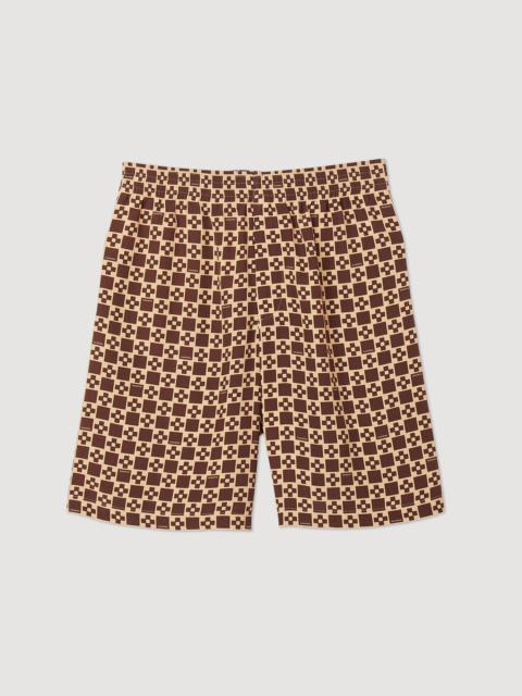 Sandro Square Cross printed shorts