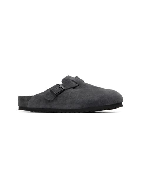 BIRKENSTOCK Gray Regular Boston Slip-on Loafers