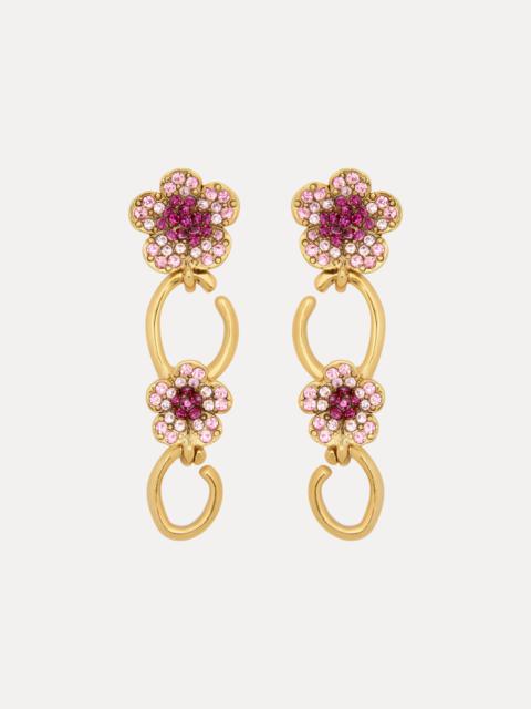 Oscar de la Renta CRYSTAL FLOWER O DROP EARRINGS