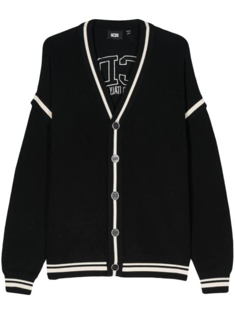 GCDS logo-embroidered cotton cardigan