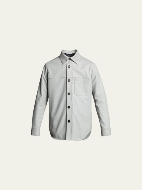 Brioni Men's Solid Deerskin Shirt Jacket