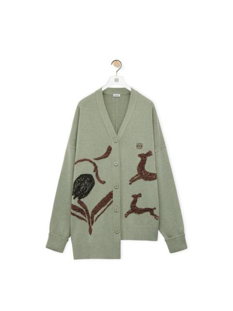 Loewe Asymmetric deer cardigan in wool