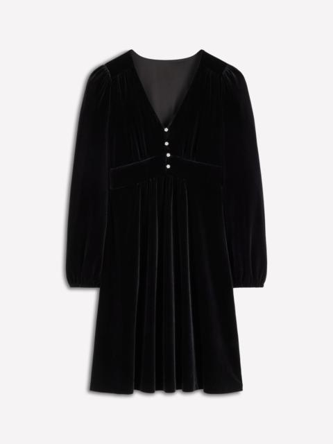BODEN Jocelyn Short Velvet Dress-Black