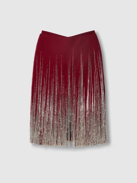 GUCCI Crystal fringe embroidered skirt