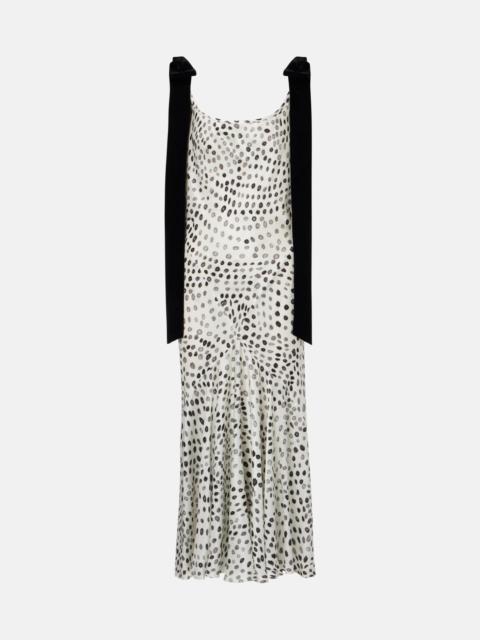 NINA RICCI Polka-dot satin midi dress