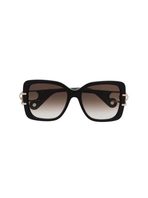 Lanvin logo-print square-frame sunglasses