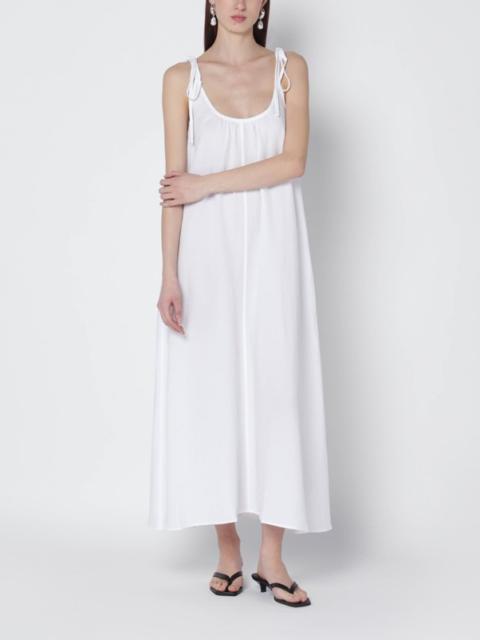 White linen-blend dress