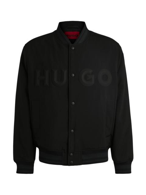 HUGO WATER-REPELLENT BOMBER JACKET WITH RUBBERIZED LOGO