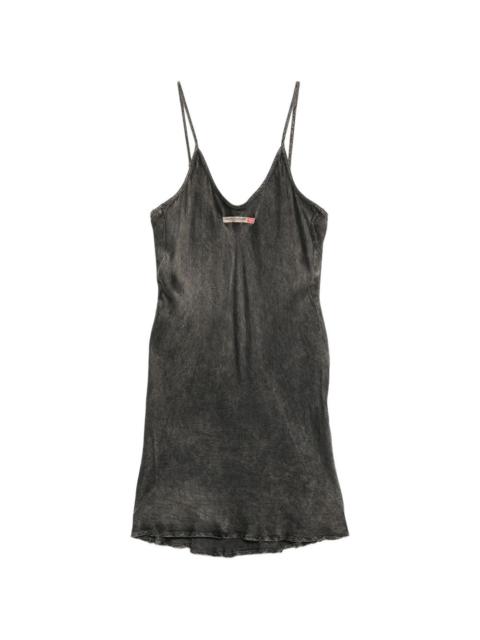 Diesel Cassidy acid-wash logo-patch mini dress