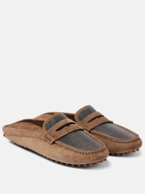 Brunello Cucinelli suede mules
