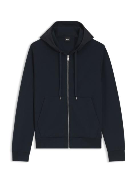 BOSS ZIP-UP HOODIE WITH MONOGRAM HOOD
