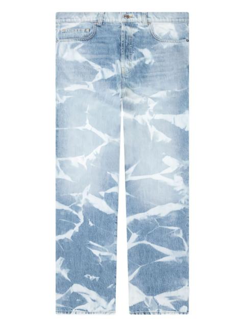NAHMIAS bleach-dye five-pocket jeans