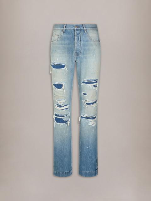 AMIRI DESTROYED STRAIGHT FLARE JEAN