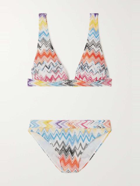 Mare crochet-knit halterneck triangle bikini