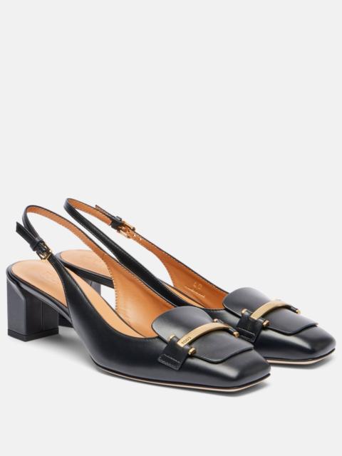 Tod's 50 leather slingback pumps