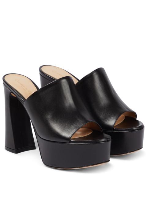 Holly leather platform mules
