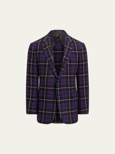 Ralph Lauren Men's Kent Handmade Plaid Cashmere Suit Jacket