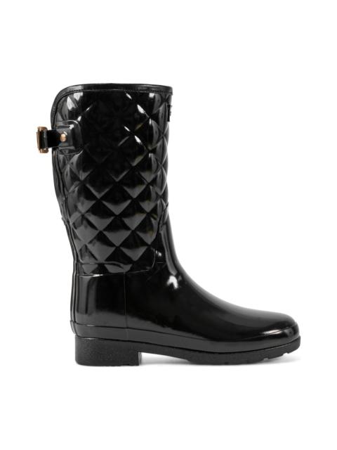 HUNTER Women's Adjustable Quilted Refined Slim Fit Short Rain Boots