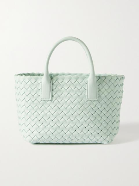 Bottega Veneta Cabat mini intrecciato leather tote White