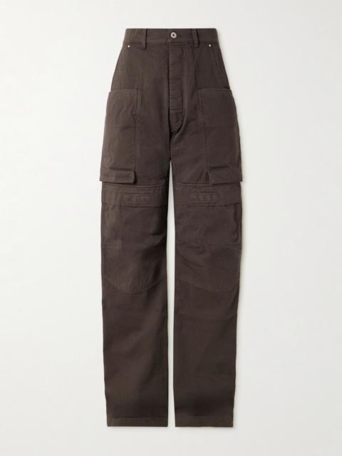 Rick Owens DRKSHDW Stefan Wide-Leg Cotton-Twill Cargo Trousers Brown
