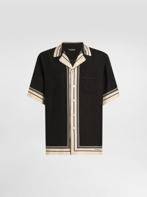 Dolce & Gabbana Logo and stripe-print hawaii shirt