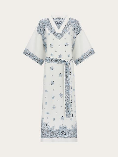 FERRAGAMO Arabesque print silk caftan