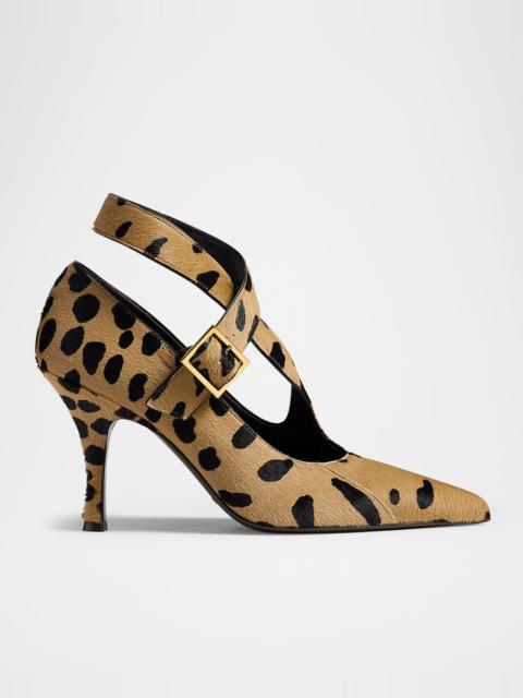 KHAITE Sloan Hyena-Print Calf Hair Pumps