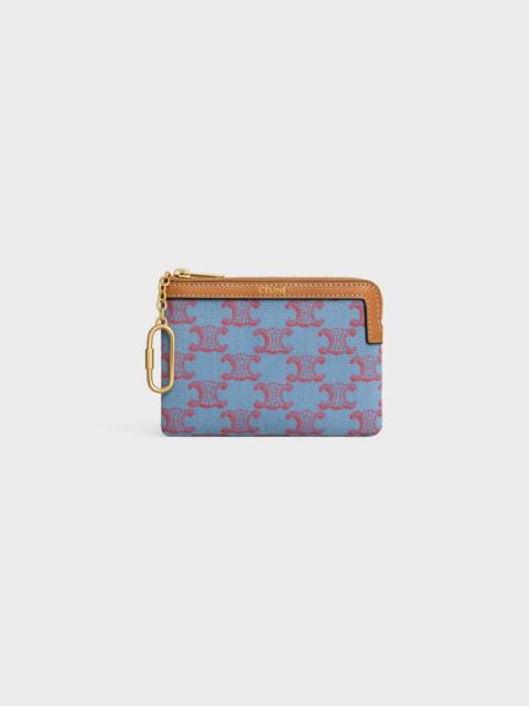 CELINE Coin Purse IN TEXTILE WITH TRIOMPHE ALL OVER