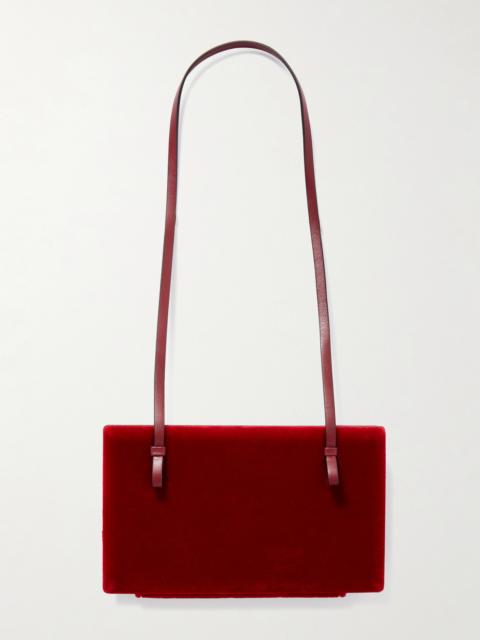 TOTEME Cocktail Leather-trimmed Velvet Shoulder Bag