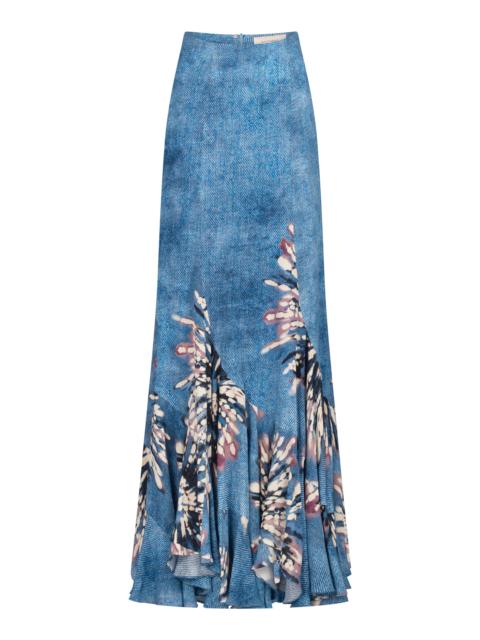 SILVIA TCHERASSI Florina Printed Maxi Skirt blue