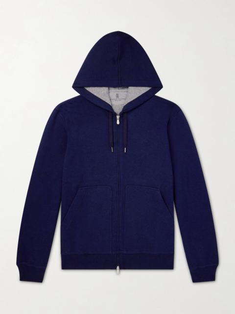 Brunello Cucinelli Cotton-Blend Zip-Up Hoodie