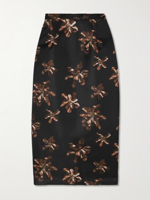 EMILIA WICKSTEAD Lorelei Floral-print Satin Midi Skirt