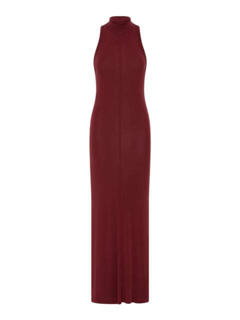 Sculpted Jersey Maxi Dress red