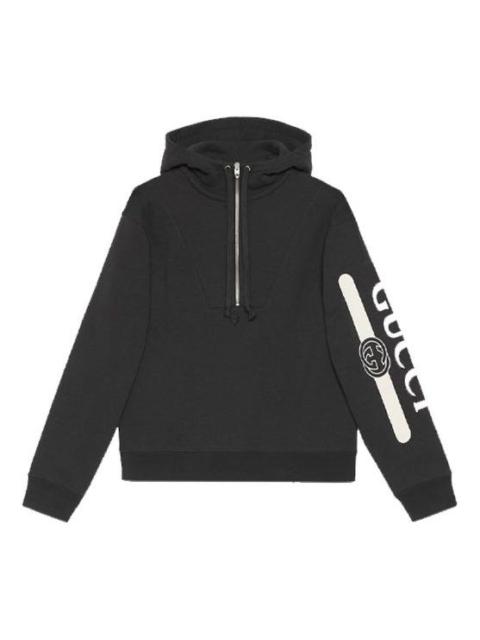 GUCCI Gucci logo print hooded sweatshirt