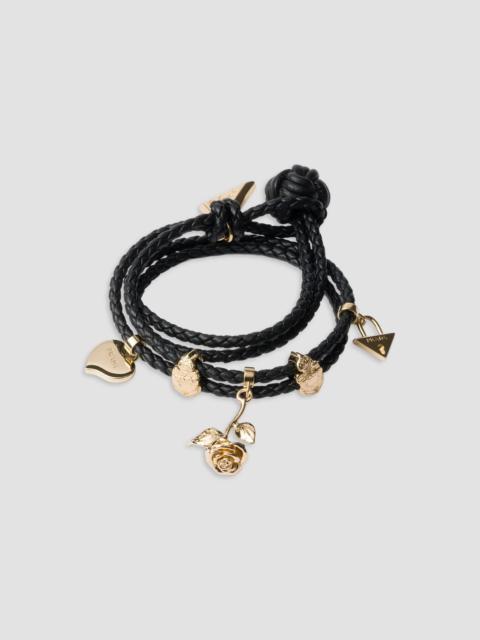 Prada Women's Braided Nappa Leather Bracelet - Black