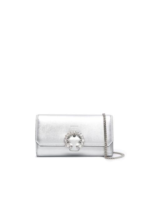 Madeline crystal-buckle clutch