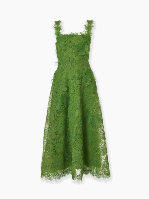 CAROLINA HERRERA Hydrangea Lace Midi Dress