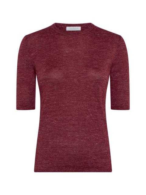 GABRIELA HEARST Chryse Knit T-Shirt in Bordeaux Cashmere Silk with Hemp