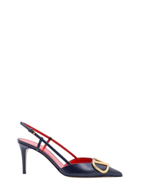Valentino Leather slingback with frontal VLogo Signature