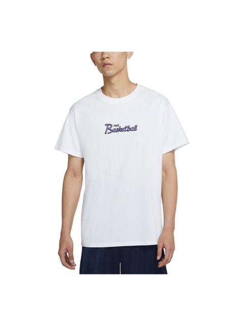 Nike Nike Basketball Alphabet Embroidered Sports Round Neck Short Sleeve White DJ1553-100
