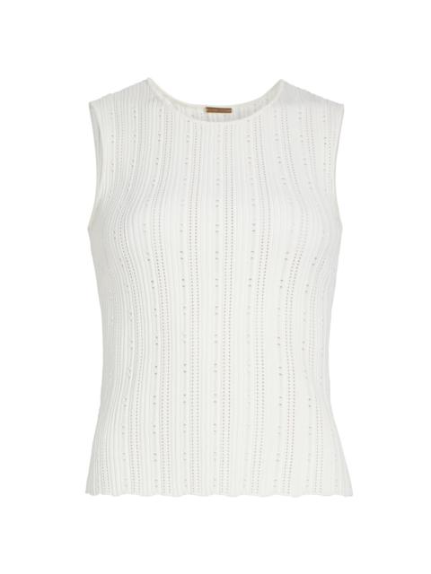 ADAM LIPPES Women's Pointelle Jacquard Top - Ivory