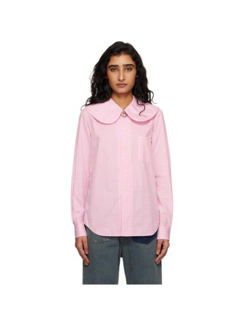 Comme des Garçons GIRL Pink & White Cotton Poplin Gingham Check Shirt