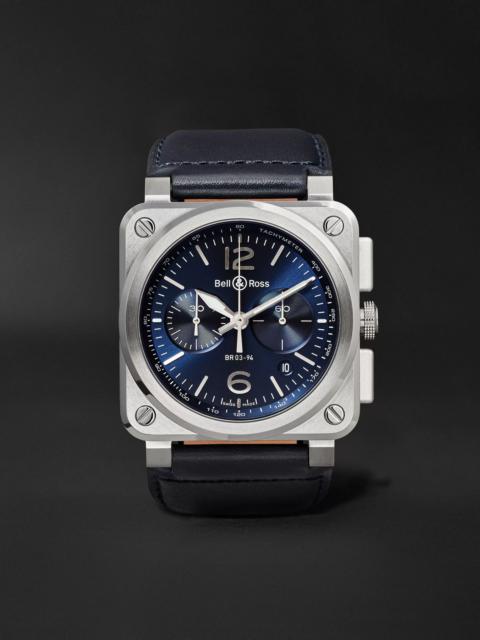 Bell & Ross BR 03-94 Blue Steel Automatic Chronograph Steel Watch, Ref. BR0394‐BLU-­ST/SCA Navy