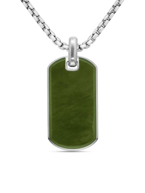 DAVID YURMAN Men's Chevron Tag in Sterling Silver - Nephrite Jade