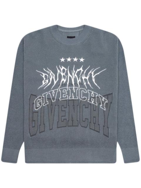Givenchy logo-embroidered waffle-knit jumper