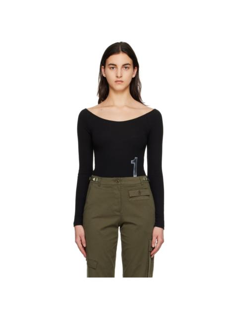 OPEN YY☆24FW PICOT TRIM FITTED TOP OPEN YY Gray Picot Trim Fitted Long Sleeve T-shirt | REVERSIBLE