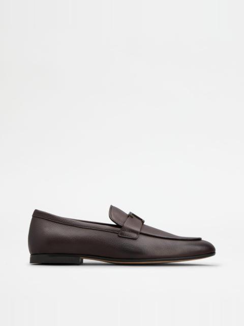 T TIMELESS LOAFERS IN LEATHER - BROWN